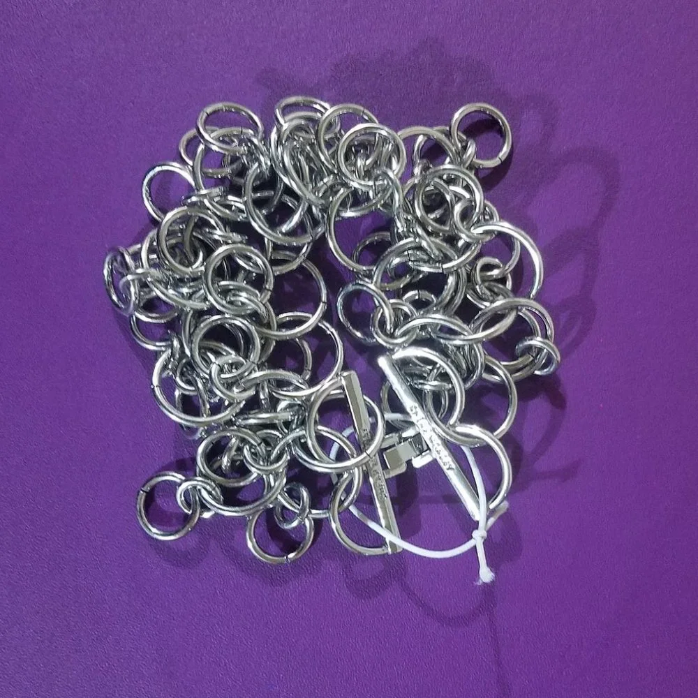 Cheap Monday Bracelet - Silver Rings Boho Statement 1980s Goth Punk Rivethead - Picture 4 of 5